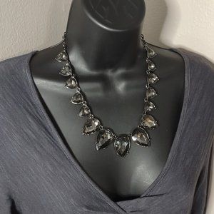 Heavy Dark Metal And Plastic Necklace Adjustable 19 To 22 Inches Long